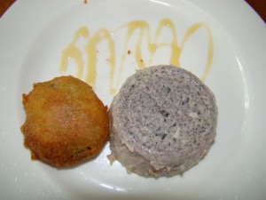 Spiced Honey Fried Oreo and Cookies and Cream Panna Cotta at Tree Restaurant, East Village Spiced Honey Fried Oreo and Cookies and Cream Panna Cotta at Tree Restaurant, East Village