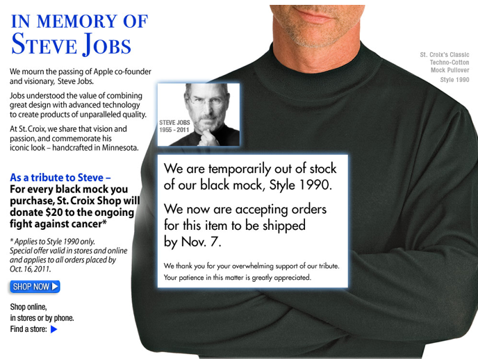 Steve Jobs Black Mock Turtleneck St. Croix Shop
