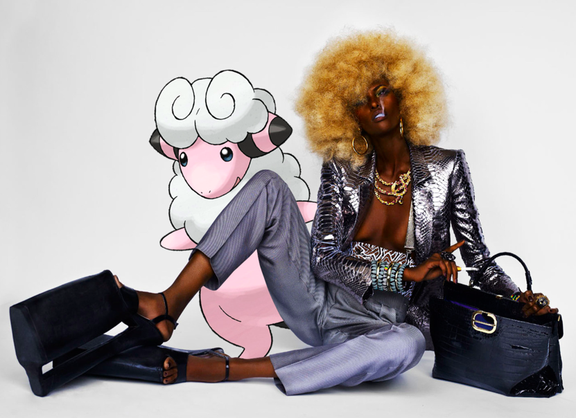 Pokemon and Fahion - Vogue Paris October 2008; Yasmin warsame & Flaffy