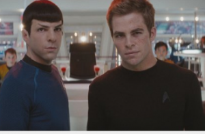 Zachary Quinto and Chris Pine in Star Trek (2009) directed by J. J. Abrams