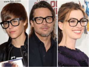 Justin Bieber, Brad Pitt, Anne Hathaway Wearing Geek Chic Glasses - eyeglassesusa.com Justin Bieber, Brad Pitt, Anne Hathaway Wearing Geek Chic Glasses - eyeglassesusa.com