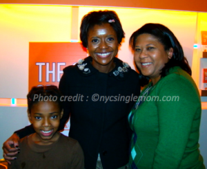 Mellody Hobson with NYC Single Mom and daughter