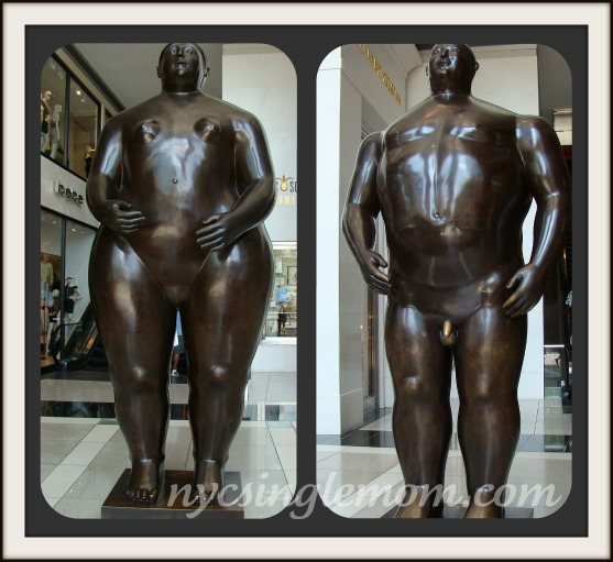 Fernando Botero's Adam and Eve Statutes at Time Warner Center NYC
