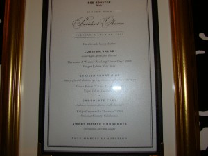 Menu from President Obama's Visit 