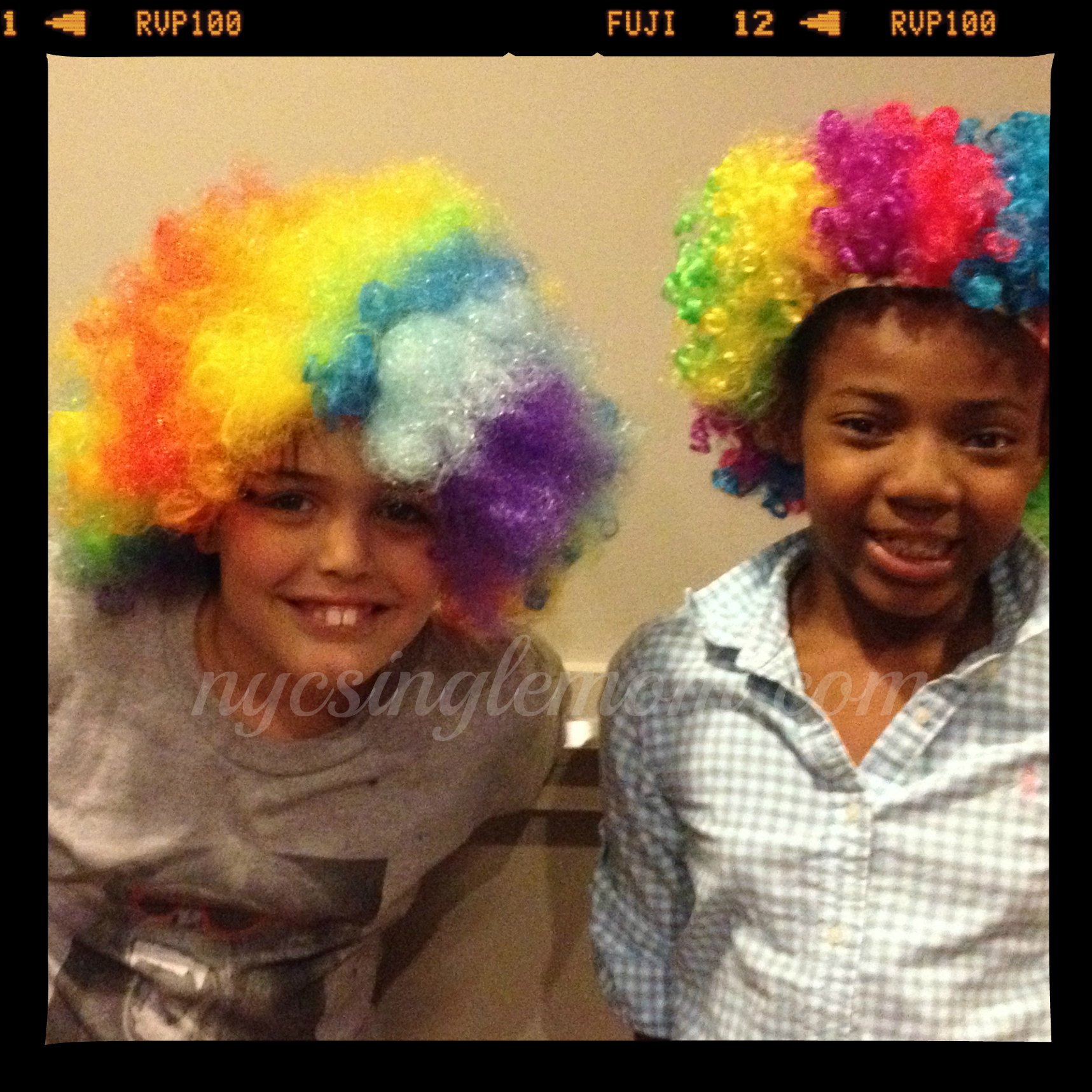 Madagascar 3 - Kids Wearing Afro Circus Wigs.