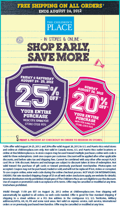 Children's Place coupons, kids clothes