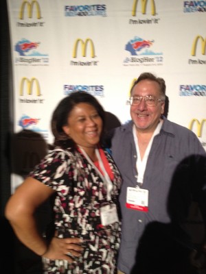 Linda Grant @nycsinglemom and Mitch Chaitin @gaynycdad President of McDonald's, Jan Brewer, McDonald's, CheeseburgHer Party, BlogHer, Hilton Hotel Events, dad bloggers, gay dad bloggers