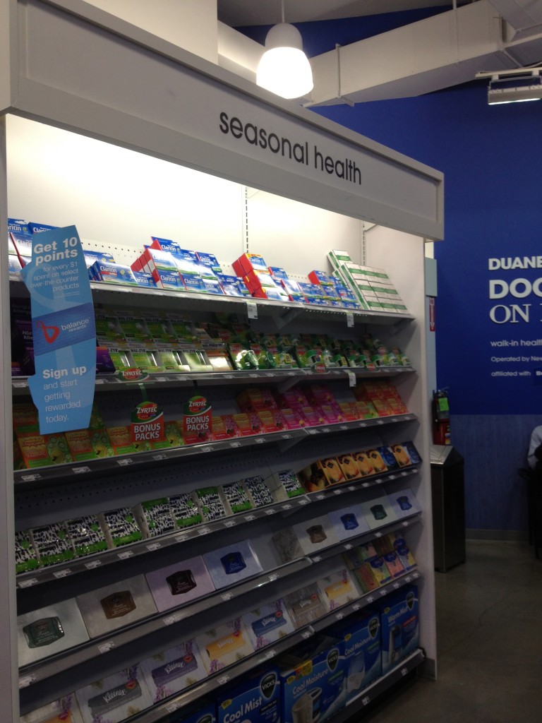 Seasonal Cold and Flu Products at Duane Reade New York Giants David Diehl, flu shots at Duane Reader, flu shots new york