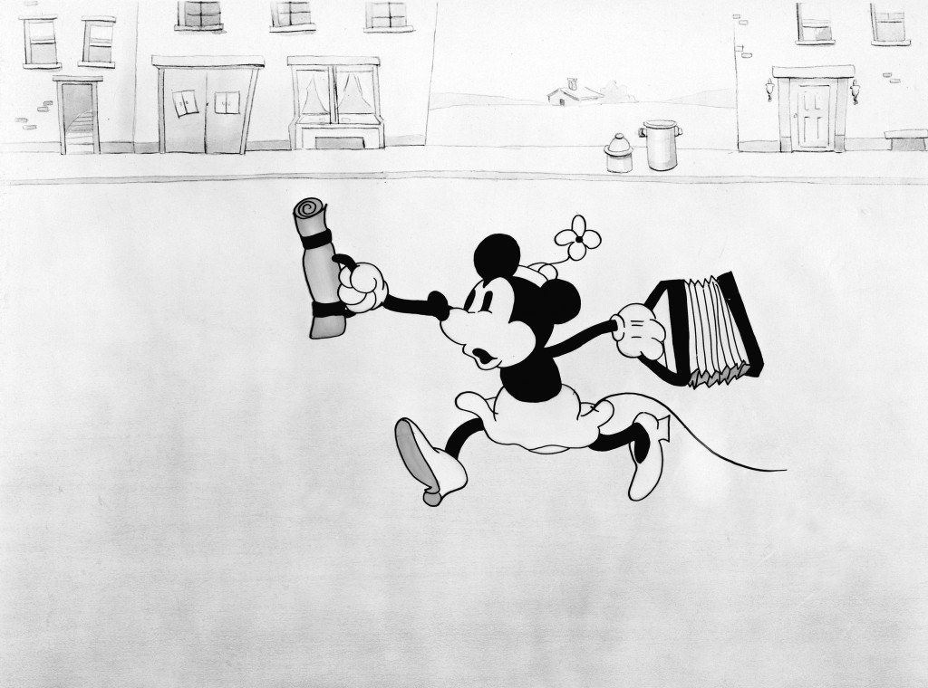 During London Fashion Week (September 18 – 20), Disney and the British Fashion Council will host the Minnie: Style Icon exhibition, curated with the help of model and photographer Georgia May Jagger, and bringing together photographs from the 1930’s through to present day including archive imagery and sketches, celebrity portraits and fashion spreads. The image above shows Minnie Mouse in the Walt Disney animation Traffic Troubles (17 March 1931) which will be featured as part of the Minnie: Style Icon exhibition at London Fashion Week in September.