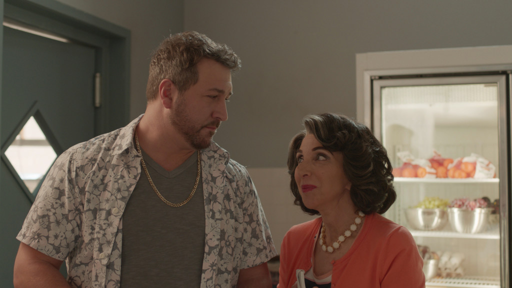 Cousin Angelo (JOEY FATONE) gets some love from Aunt Voula (ANDREA MARTIN) in "My Big Fat Greek Wedding 2," the highly anticipated follow-up to the highest-grossing romantic comedy of all time.