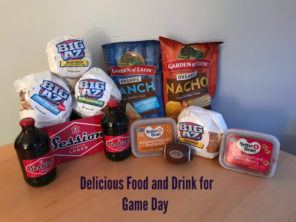 Game Day Snacks, session premium lager beer, big game snacks, tortilla chips, fresh beans, Biz AZ, Burgers, sandwiches