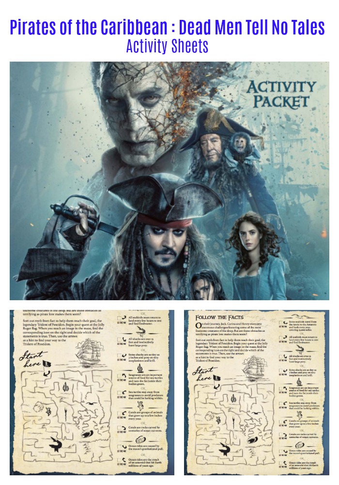 "Pirates of the Caribbean Activty Sheet"