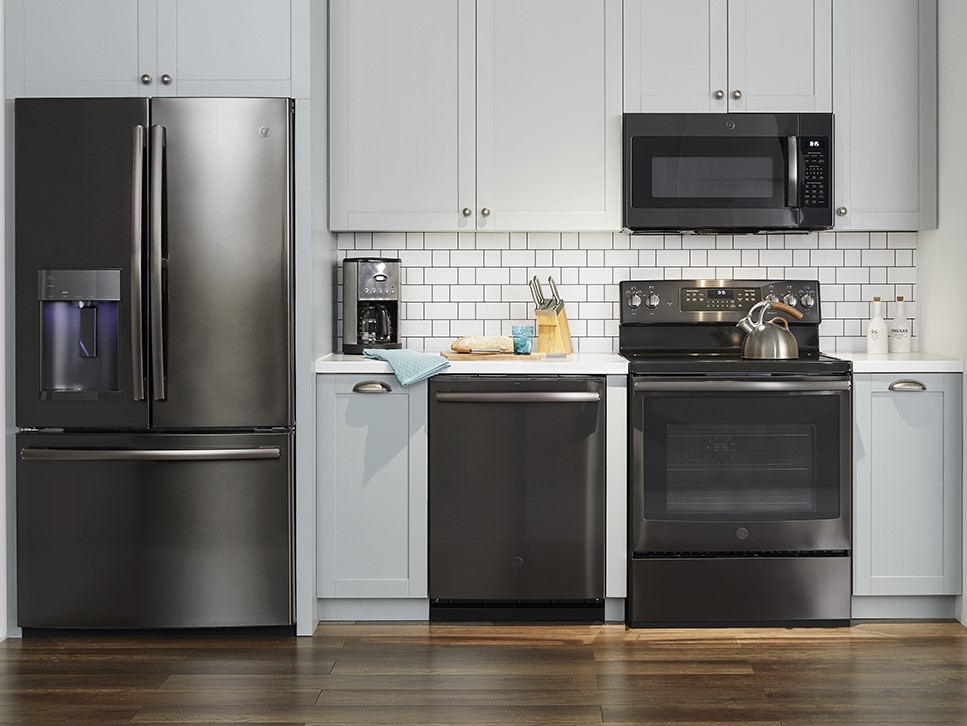 "GE kitchen, GE Black Stainless Kitchen, kitchen shell"